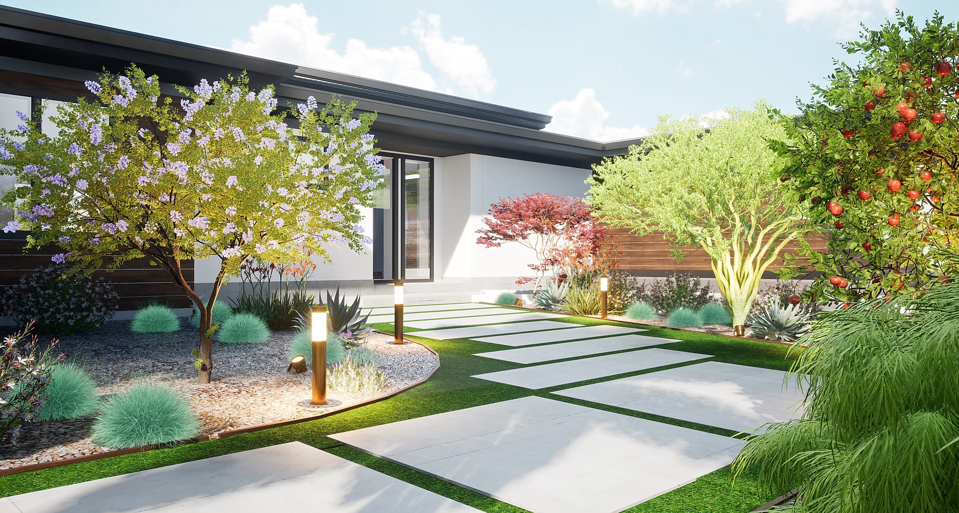 Belmont Challenging Sloped Front Yard & Backyard Redesign