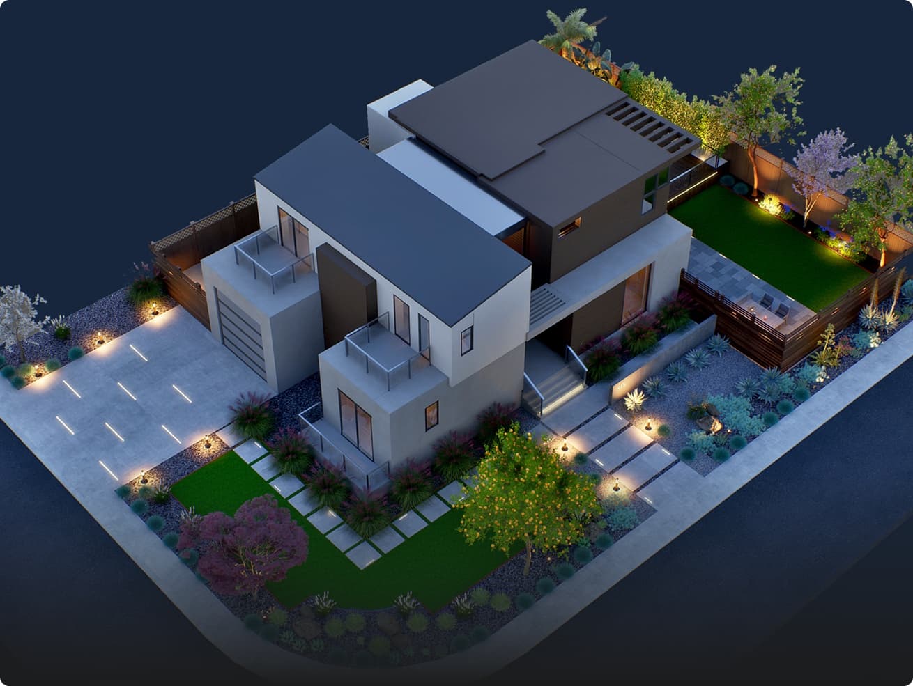 Fremont Outdoor Lighting, Gardens, Lawn, and Fire Pit Installation